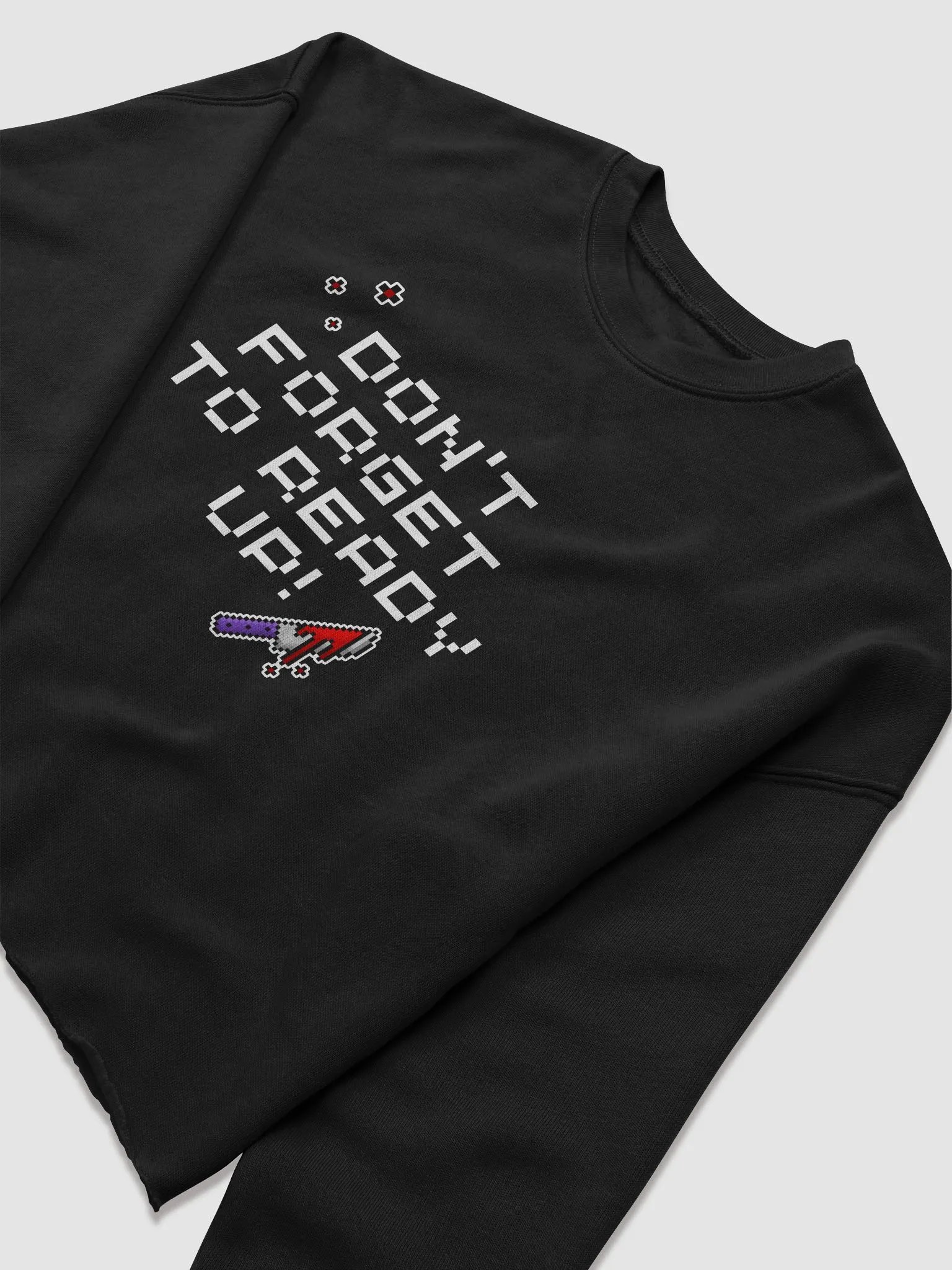 Dont Forget To Ready Up! Womens Fleece Printed Crop Top Sweatshirt product image (3)