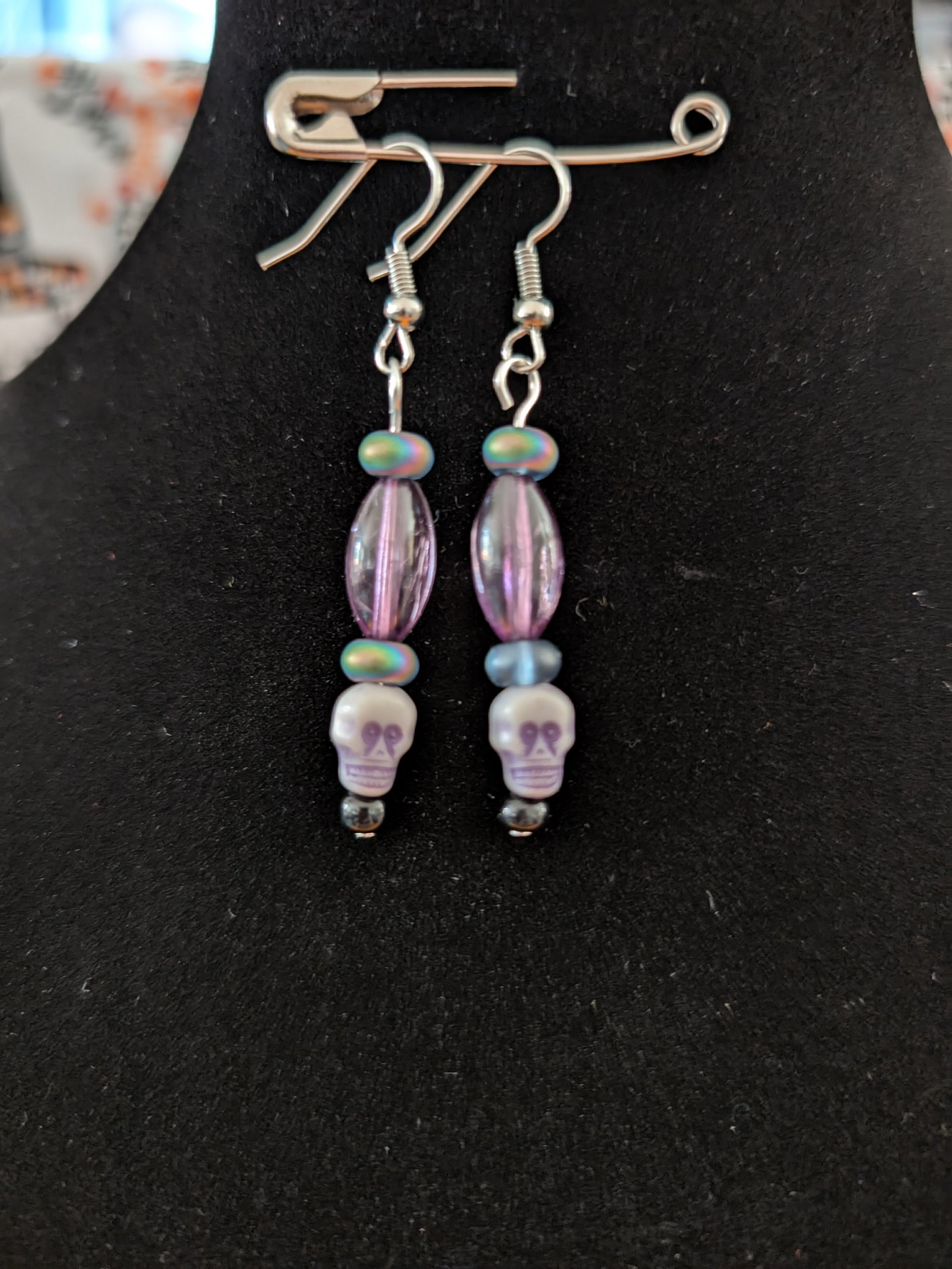 Purple Skull Earrings! product image (2)