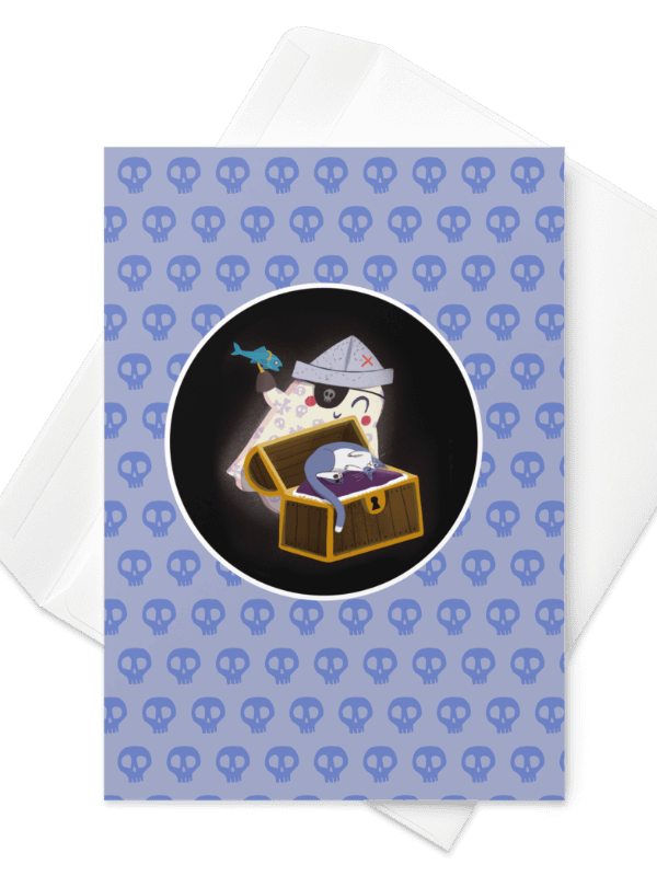 Little Ghost Pirate & Cat - Greeting Card product image (1)