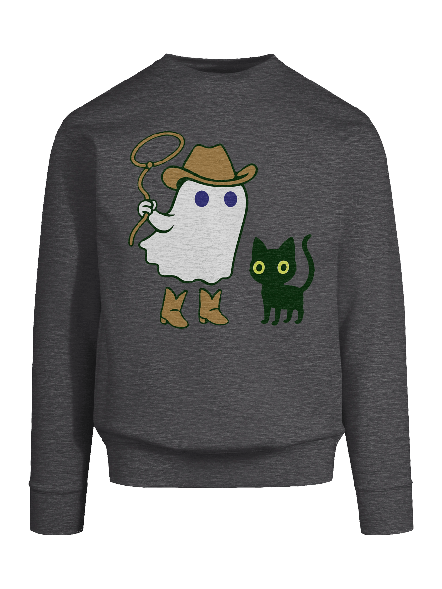 Spirit Cowboy Ghost Cowboy and Cat Halloween Sweatshirt product image (90)