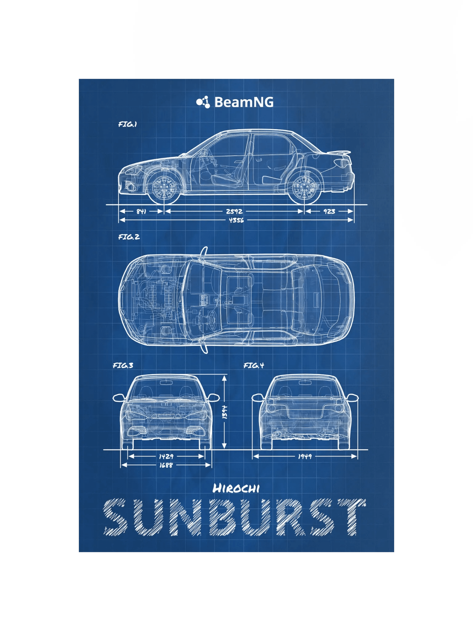 Hirochi Sunburst Blueprint Poster product image (2)