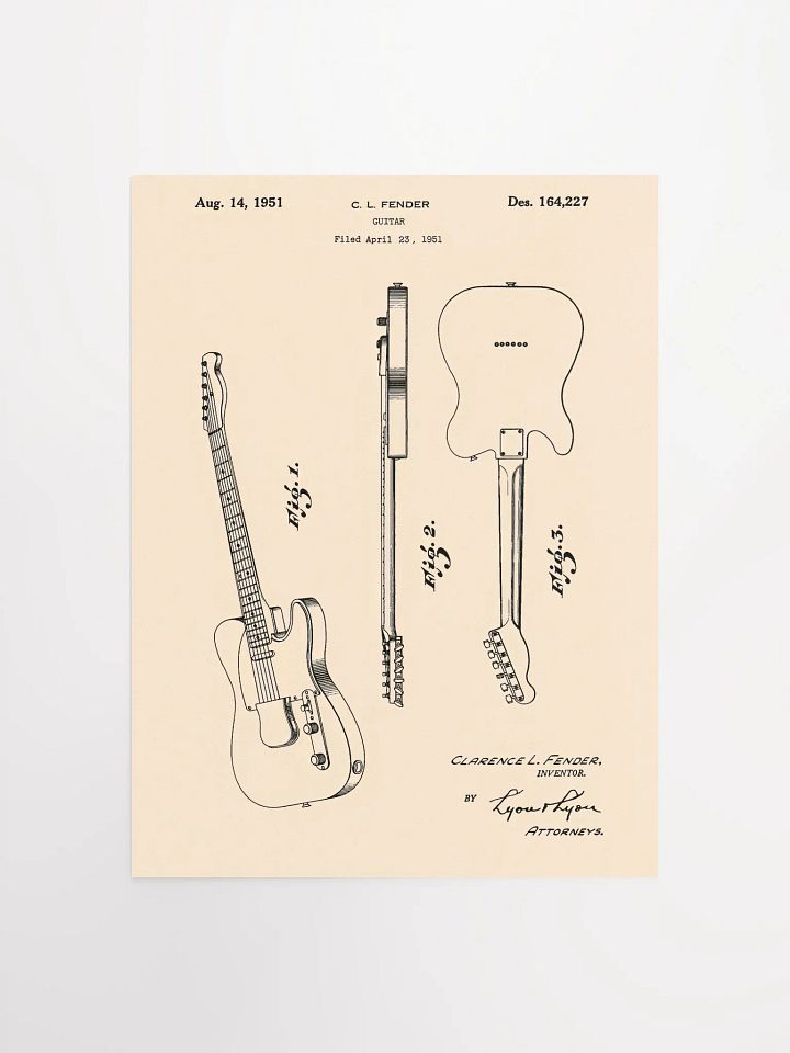 Vintage electric guitar patent print product image (1)