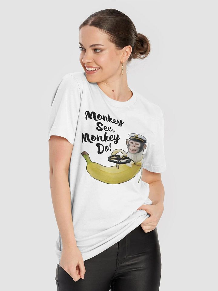 Unisex Supersoft Graphic T-Shirt – "Monkey See, Monkey Do" Banana Graphic (XS-5XL) product image (81)