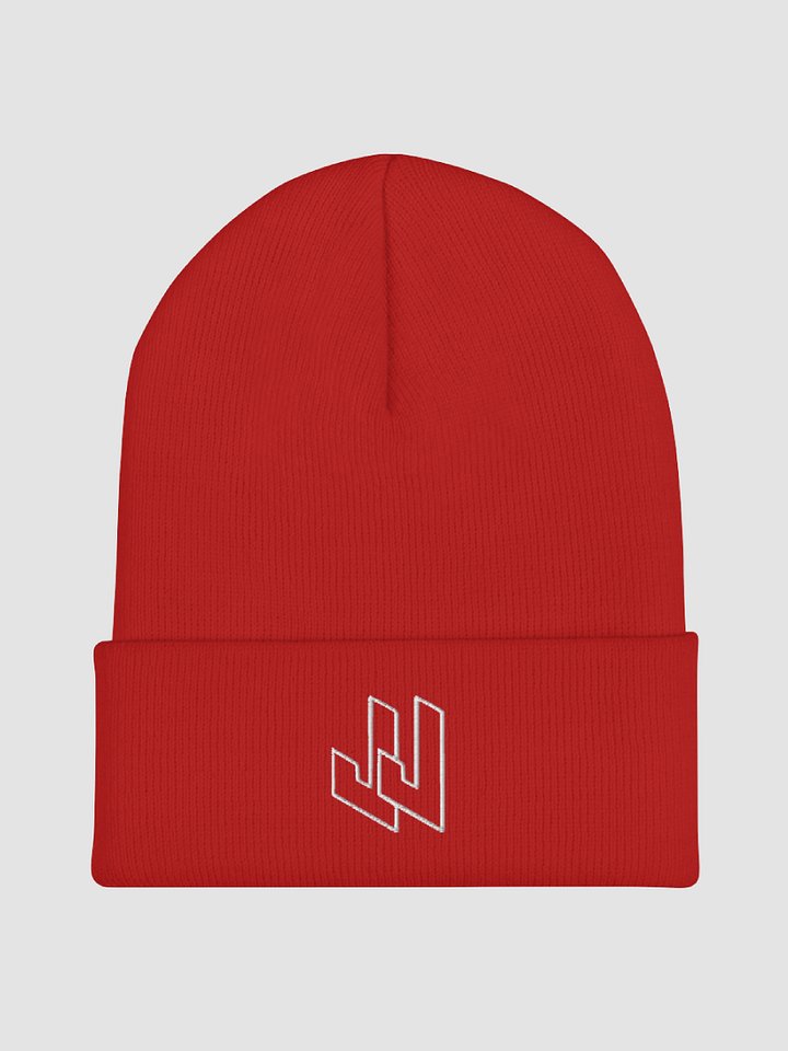 JJ Embroidered Beanie with white text product image (2)