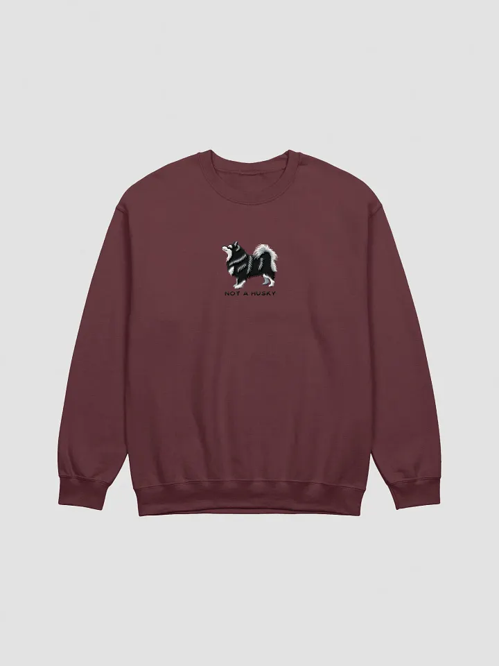 Not a Husky Sweatshirt (Embroidered) of a Finnish Lapphund(Black) product image (1)