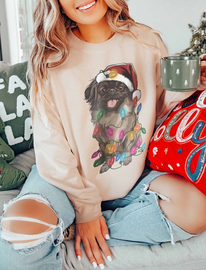 Funny Pekingese(Black Mask) Christmas Sweatshirt product image (20)