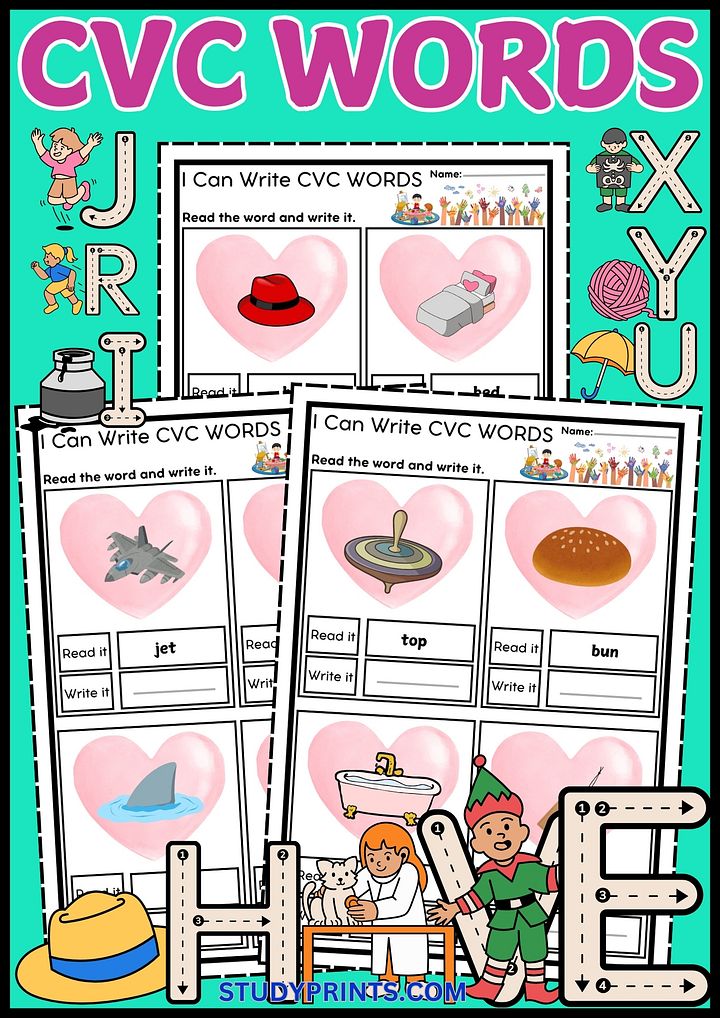 phonics worksheets for kindergarten PDF product image (1)