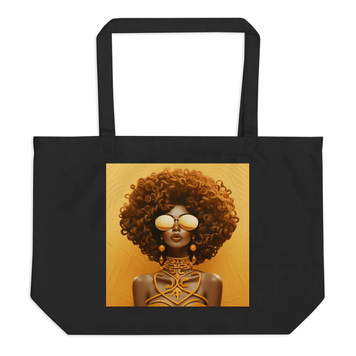 Stylish Afro Woman Illustration Tote Bag, Unique Fashion Art Print, Casual Shoulder Bag, Trendy Shopper Bag, Versatile Carryall product image (2)