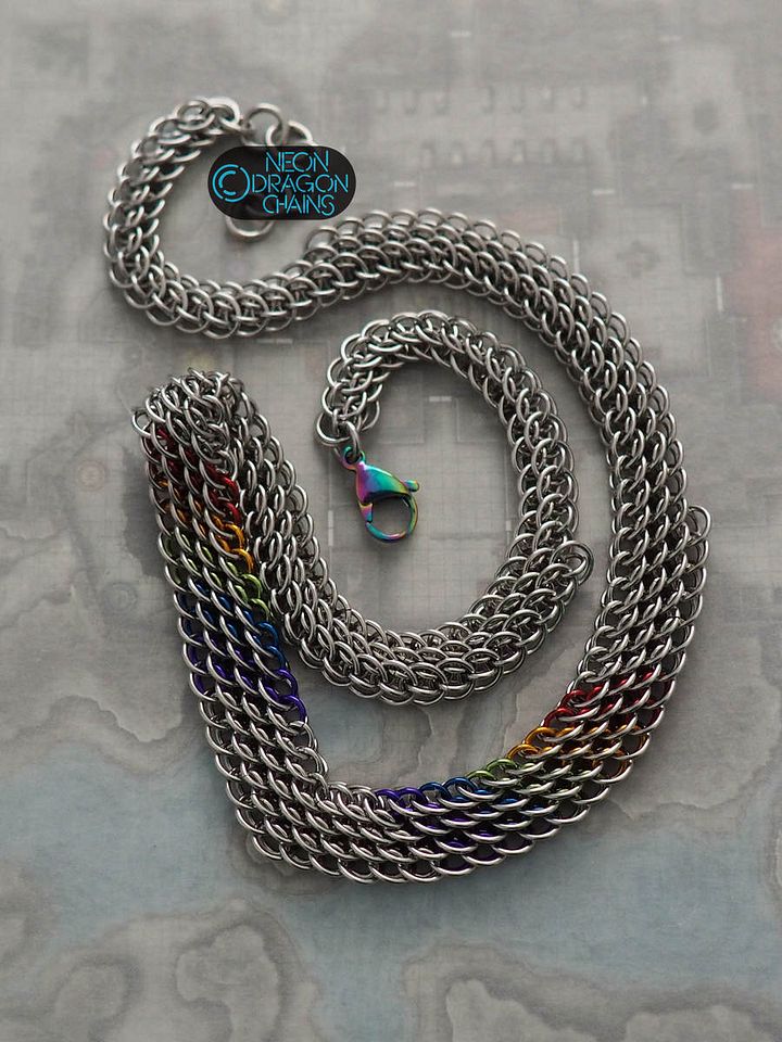 Electric Dragonscale Necklace / Rainbow Chrome OOAK product image (1)