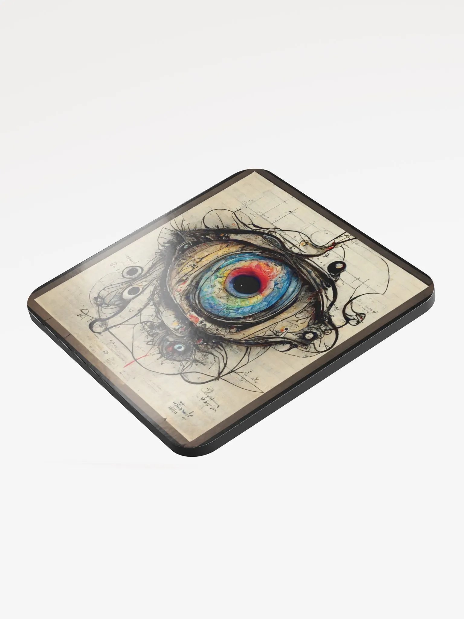 Surreal Eye Glossed Cork Coaster product image (3)
