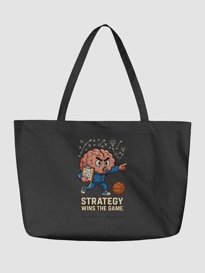 Strategy Wins The Game - Kawaii Brain Character Organic Cotton Tote Bag (Double-Sided Print) product image (2)