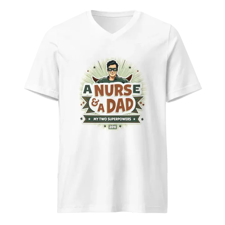 Superhero Nurse & Dad V-Neck Tee product image (5)
