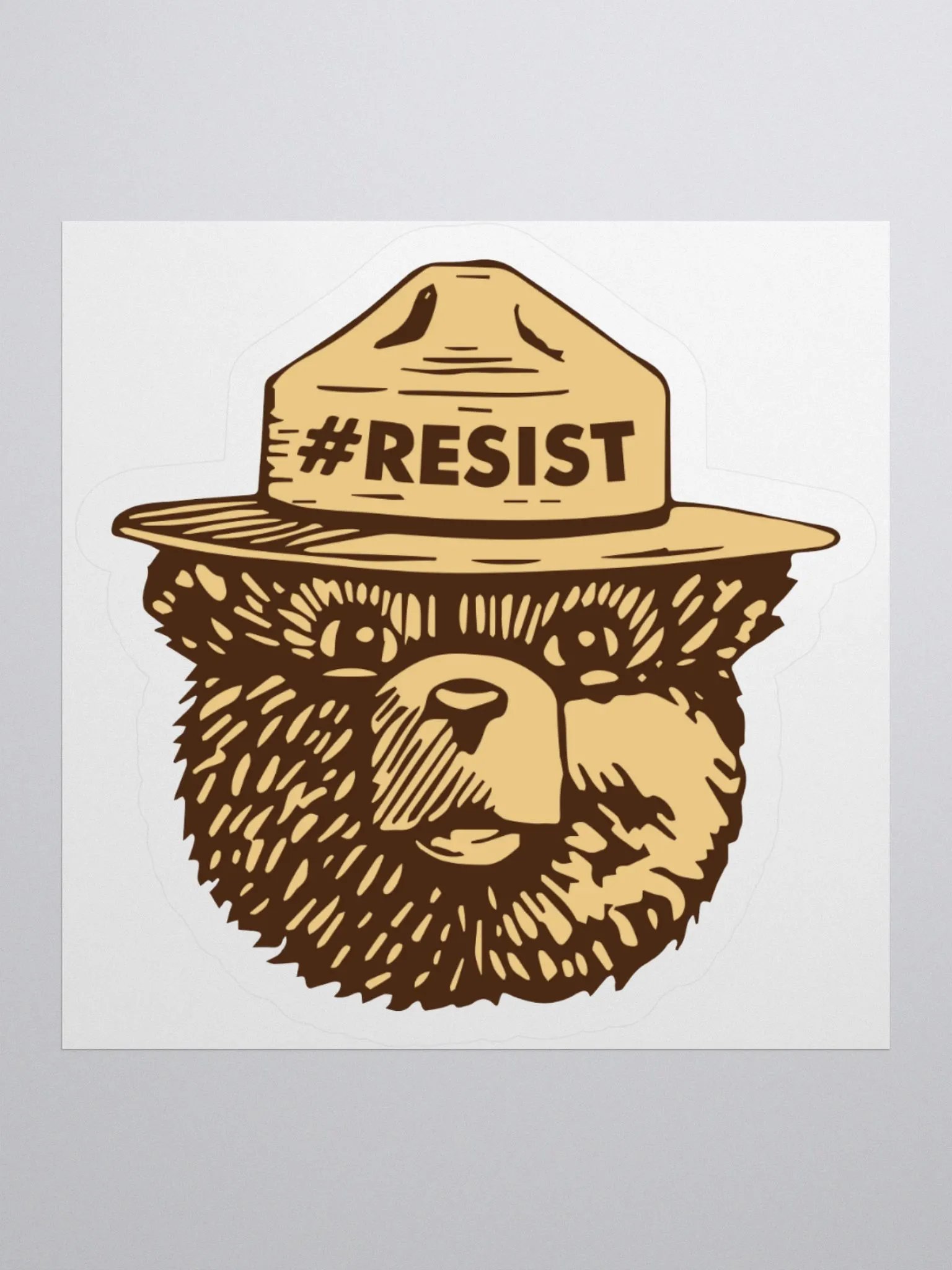 Smokey RESIST BEAR Sticker (Desert) 3 SIZES! Alt National Parks Cut Vinyl Decal product image (1)