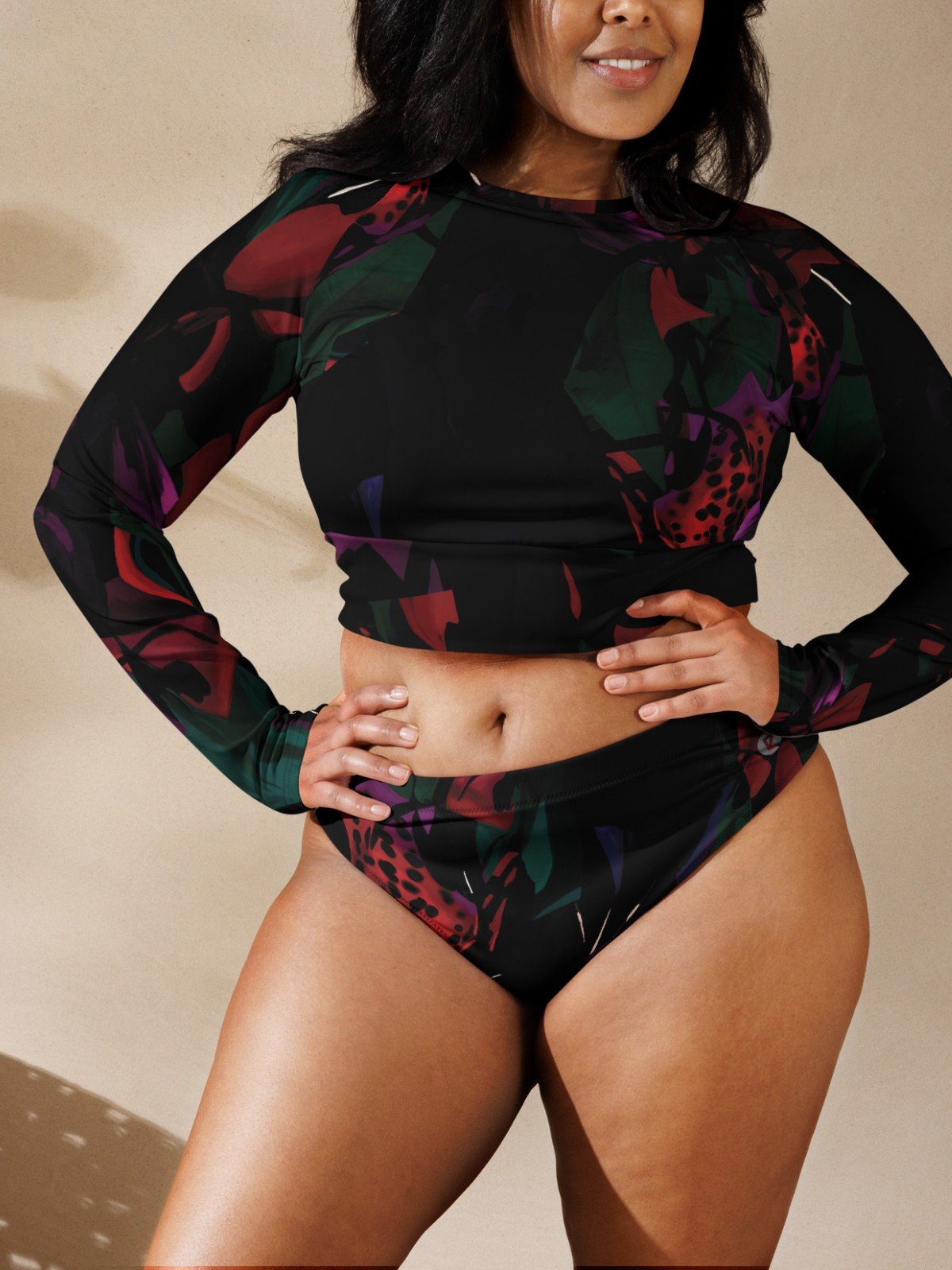 Recycled Crop Top "Blosoom At Midnight" product image (2)