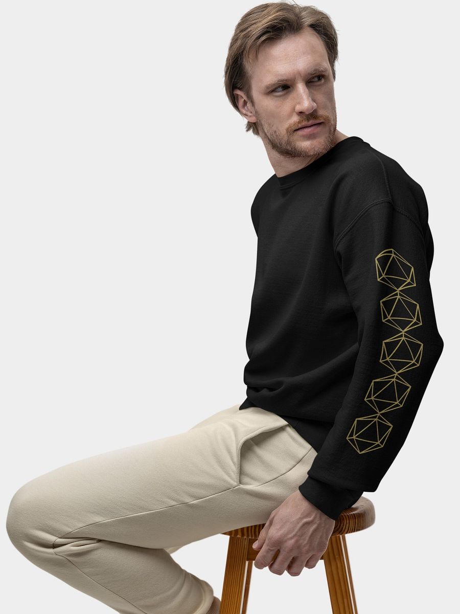 D20 Wireframe Dice Sleeve Unisex Sweatshirt for Board Gamers product image (3)