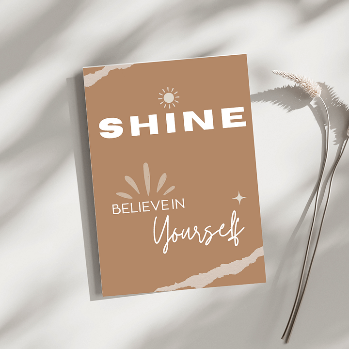 Printable Affirmation Card "Shine, Believe in Yourself" product image (2)