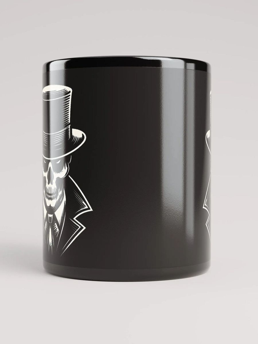 Skull in a Black Hat Black #Stylish Glossy Black Mug product image (5)