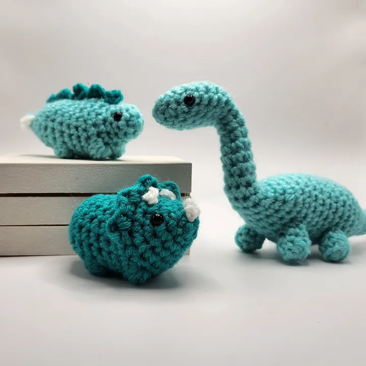 Set of 3 Mini Dino Amigurumi product image (1)