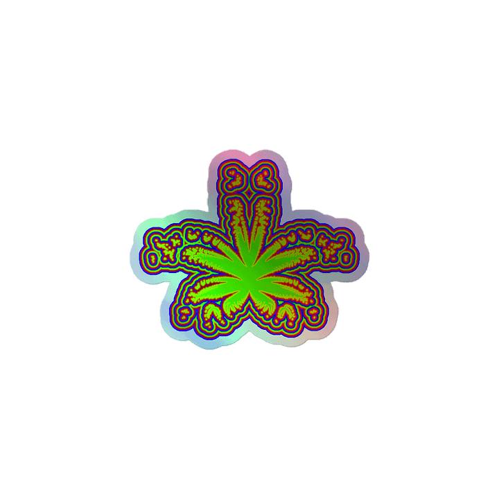 Rad Rainbow Weed Leaf Holographic Sticker, Cannabis Queer Pride Art product image (1)