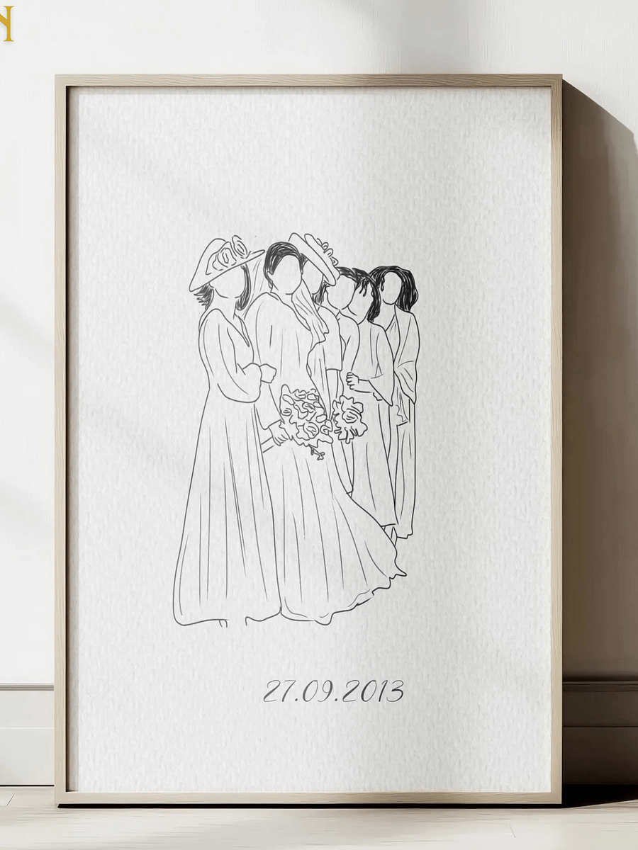 Custom Line Drawing from Photo outline portrait product image (2)