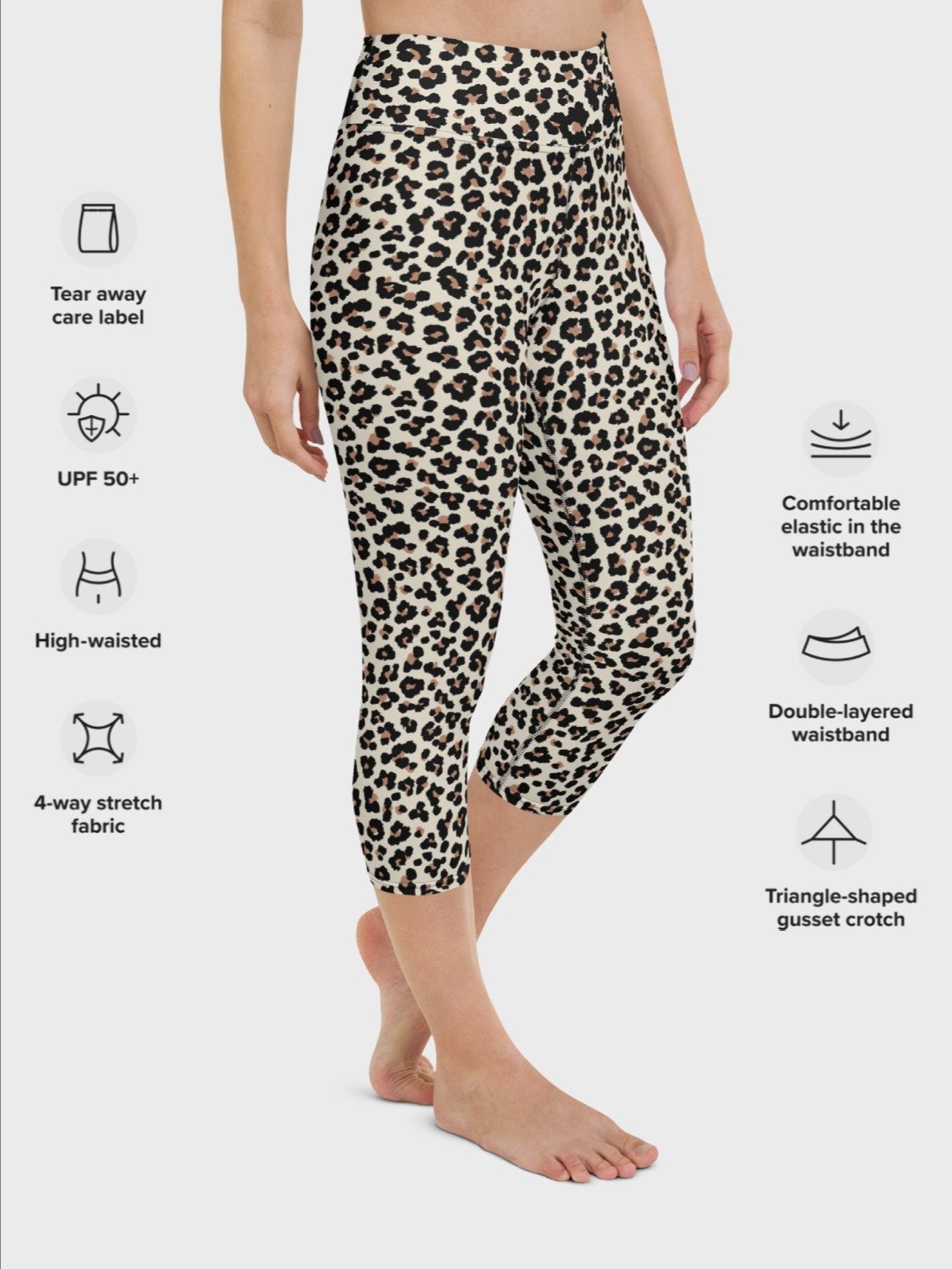 Capri Leggings "Abstract Animal Leopard Skin Fur Pattern" product image (4)