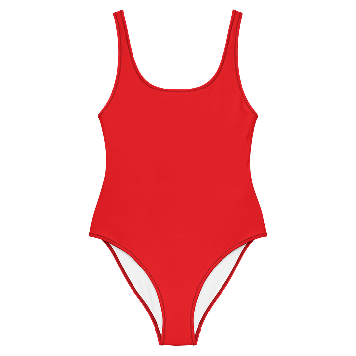 Tomato Red Solid Color Retro Inspired Women's One Piece Swimsuit product image (1)