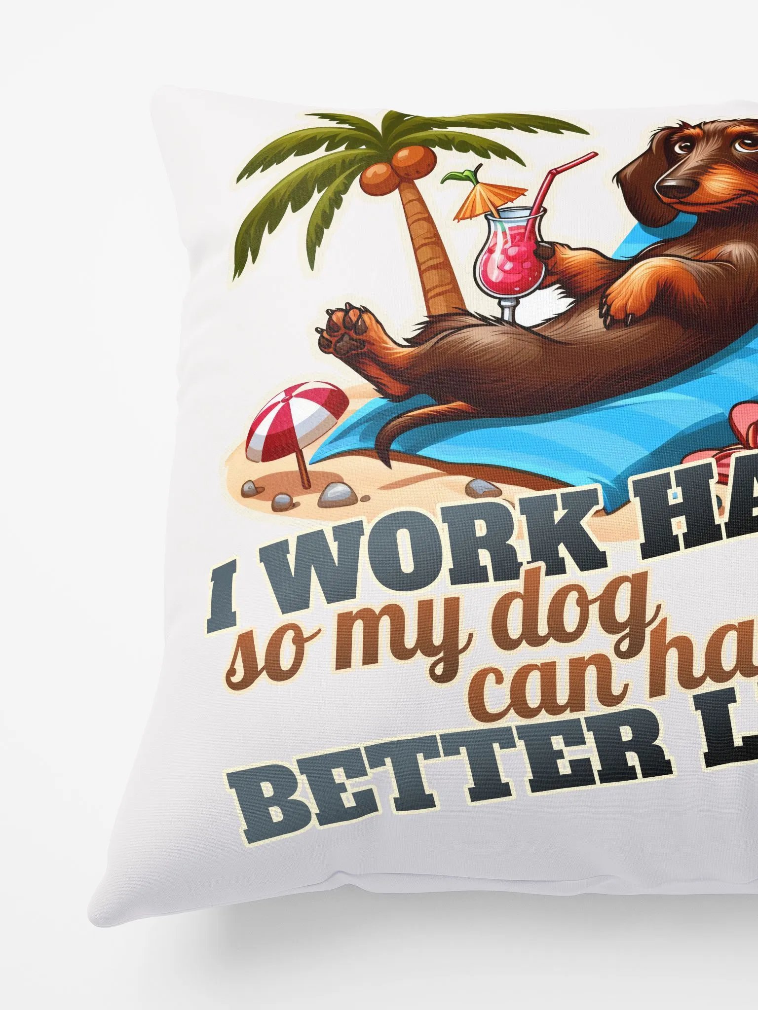 Work Hard – Dachshund Pillow product image (6)