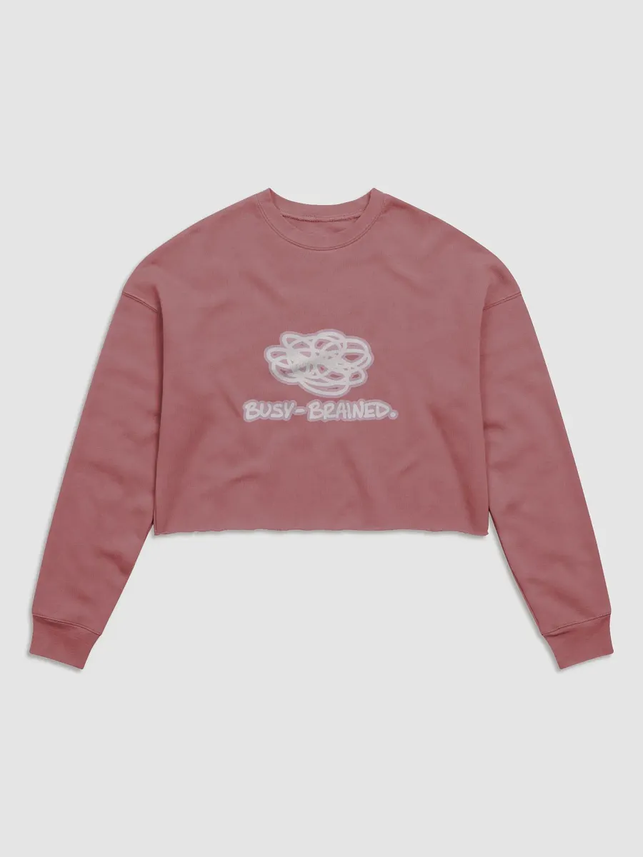 BUSY-BRAINED (lined design, #E1B9CE) Women's Fleece Crop Sweatshirt product image (2)
