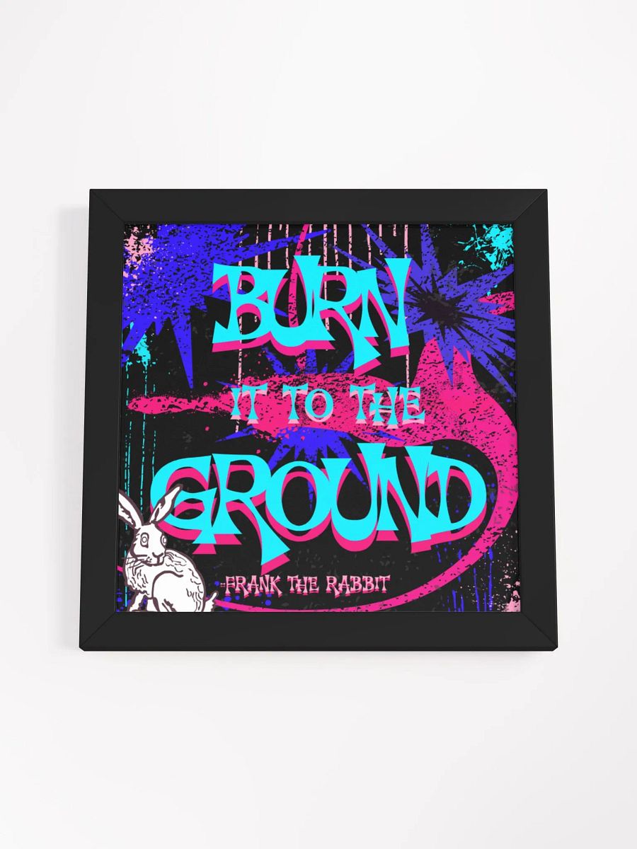 burn it to the ground, anarchist bunny rabbit, Vibrant Ayous Wood Framed Matte Poster product image (20)