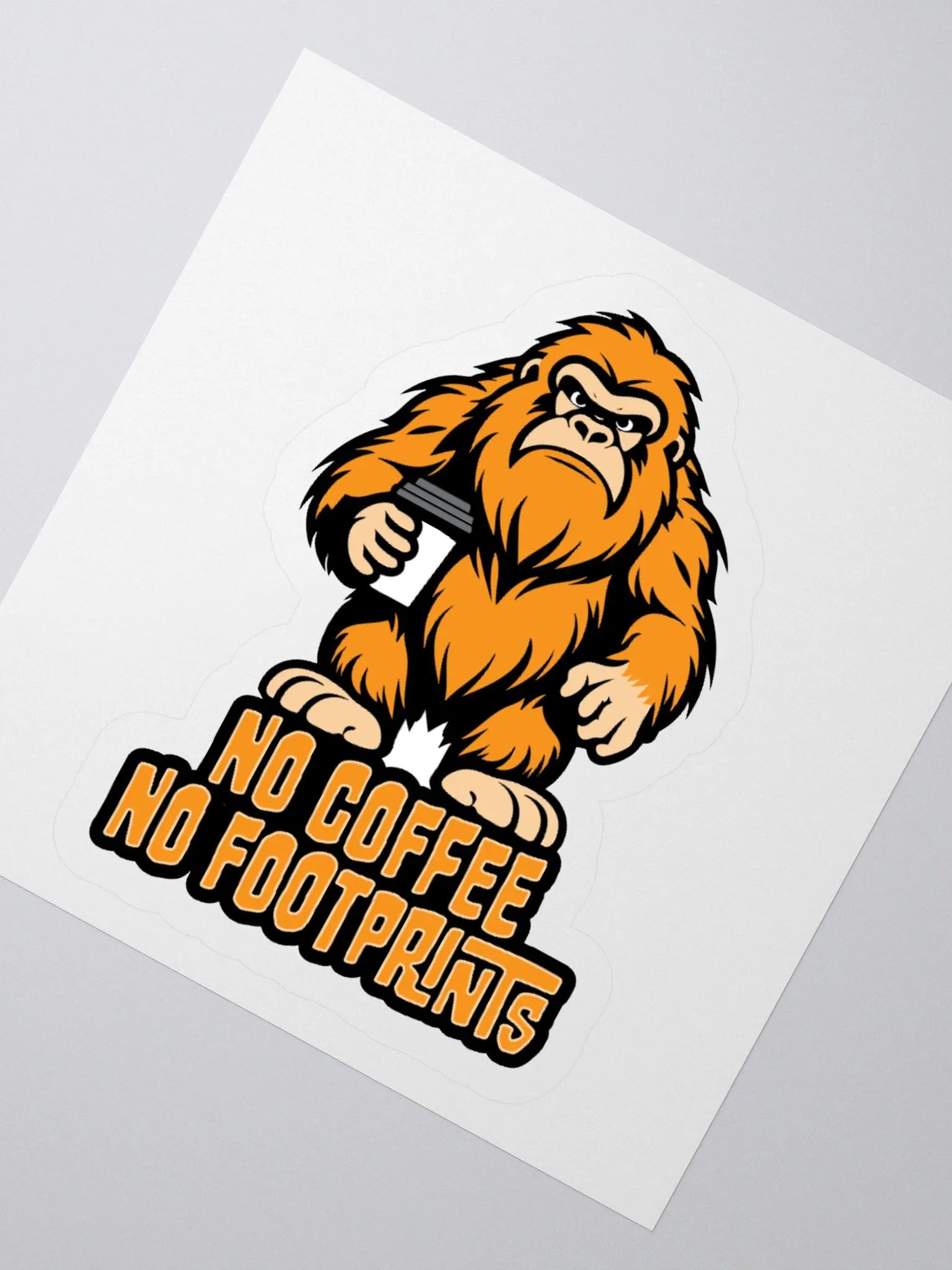 No Coffee No Footprints Cute Bigfoot Sticker product image (4)