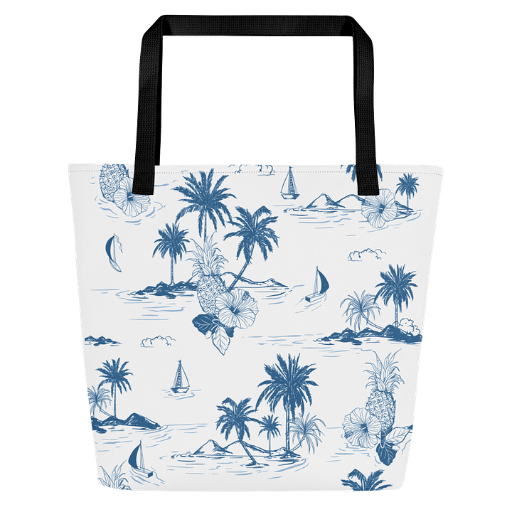 Tropical Island Large Tote Bag with Pocket product image (4)