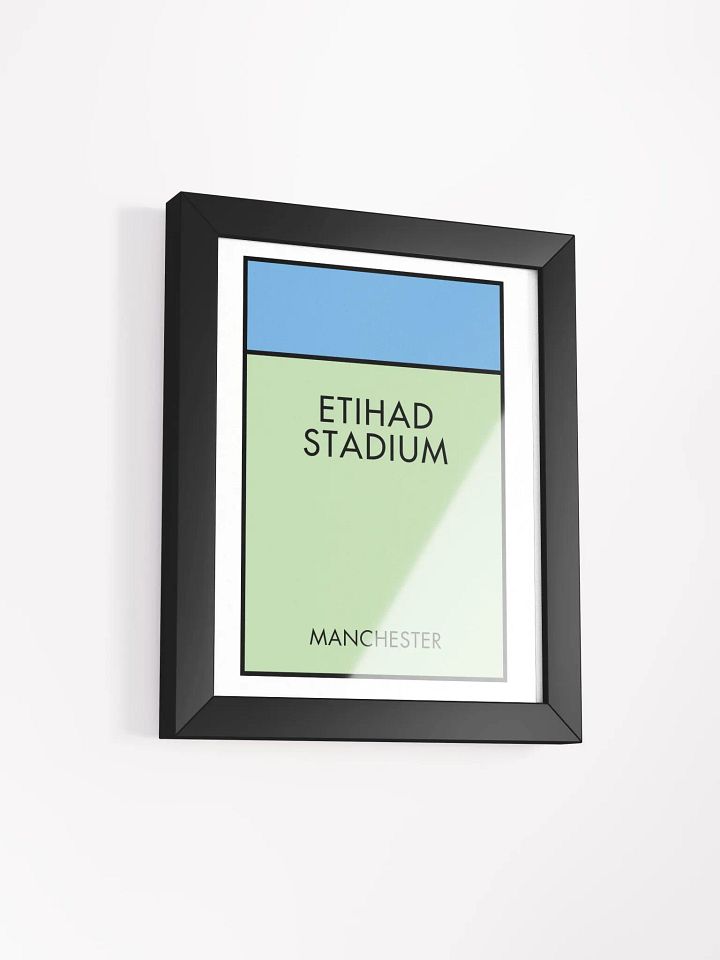 Etihad Stadium Manchester Monopoly Title Art Framed Print product image (1)