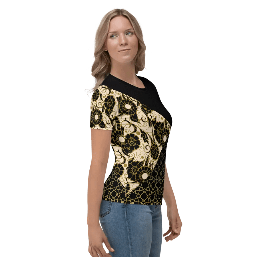 Black And Gold Patterned T-Shirt product image (8)