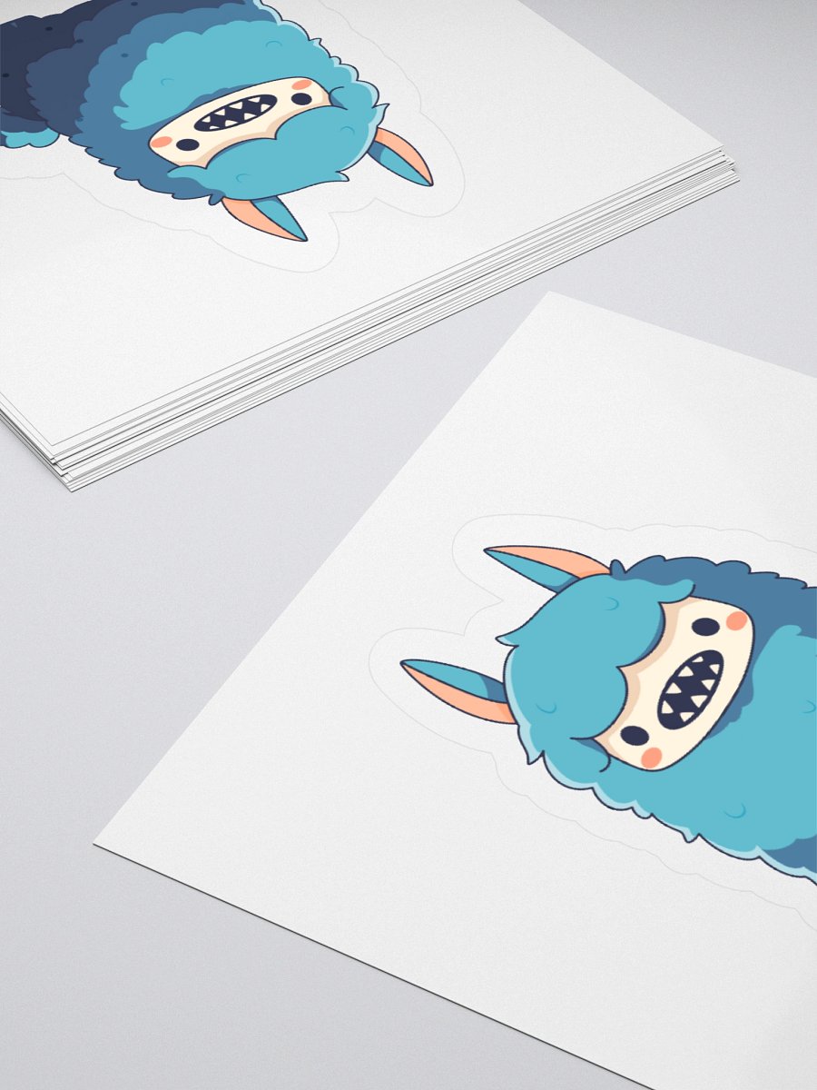 Snargle Alpaca Sticker – Sleepy Fanged Cartoon Vinyl Decal product image (10)