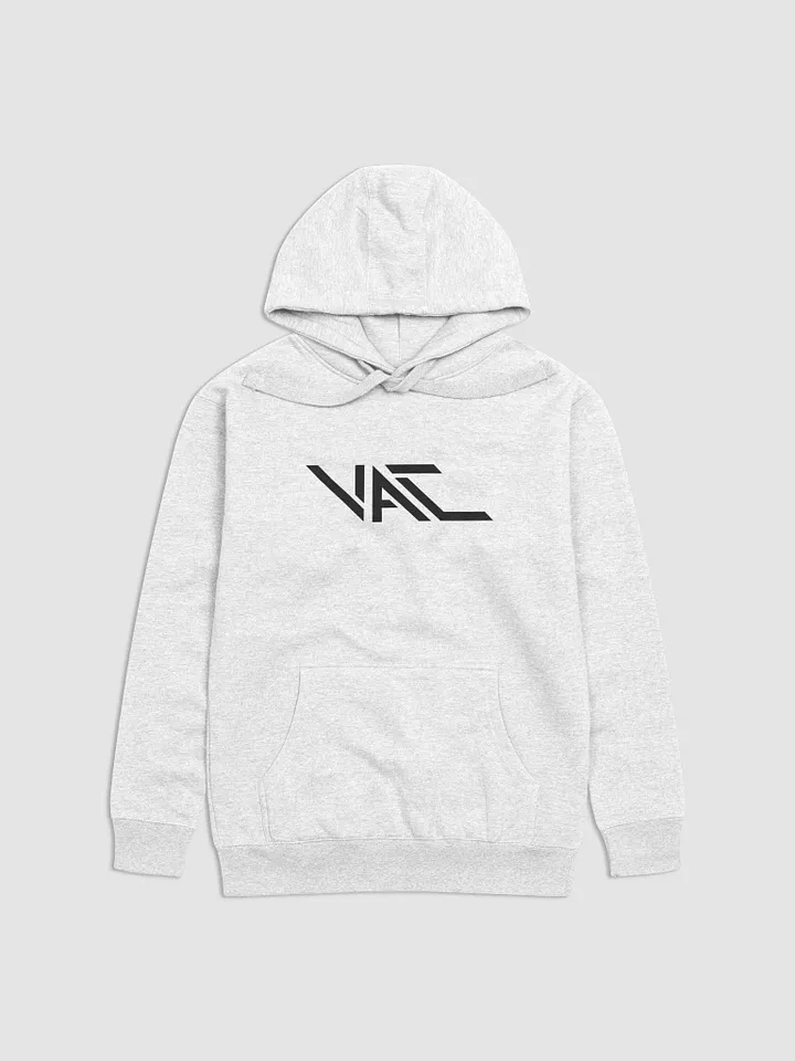 WHITE COTTON HOODIE (BLACK VAC LOGO) product image (1)