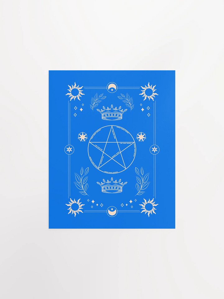 Crown and Pentagram Blue Tarot Card Poster product image (1)