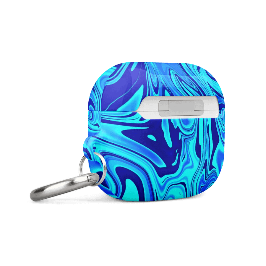 Case for AirPods® - Light and Dark Blue Digital Fluid Art product image (3)