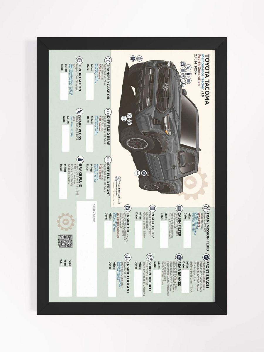 4TH GEN MAINTENANCE TRACKER V1.0 - Underground (FRAMED) product image (2)