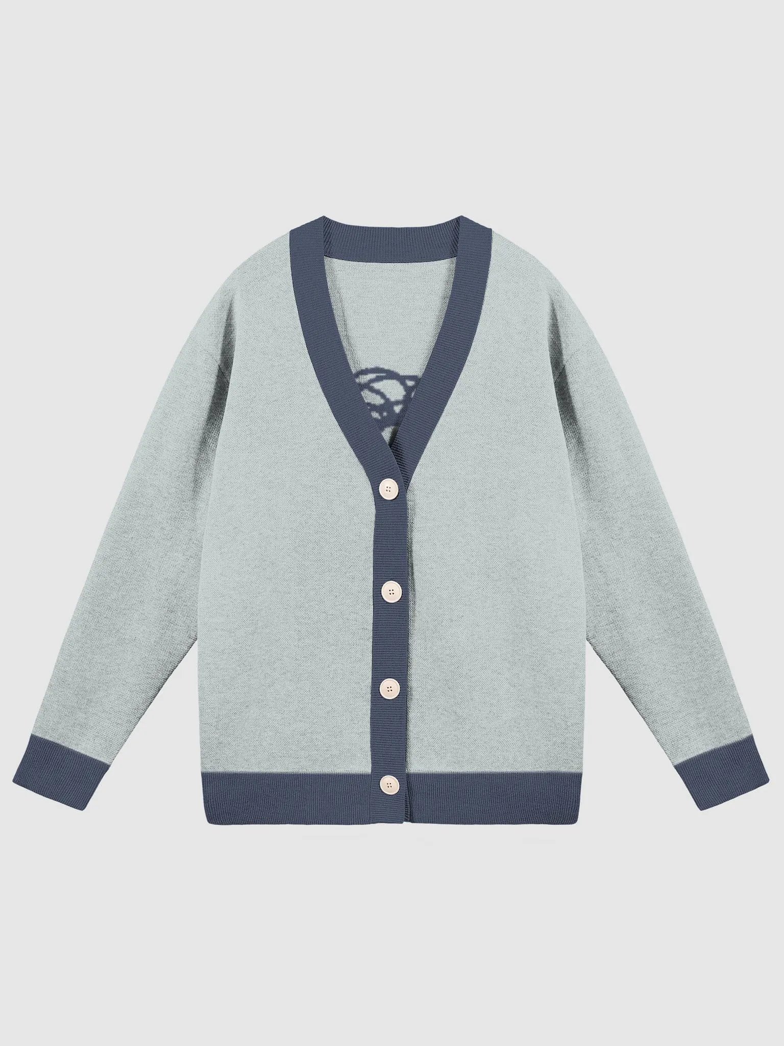 BUSY-BRAINED (lg. design, powder and navy blue) knitwear cardigan product image (5)