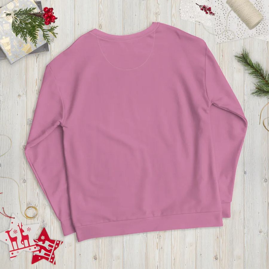 Plain Medium Carnation Pink True Summer Unisex Recycled Polyester Heavyweight Premium Sweatshirt by Treasure Pie product image (12)