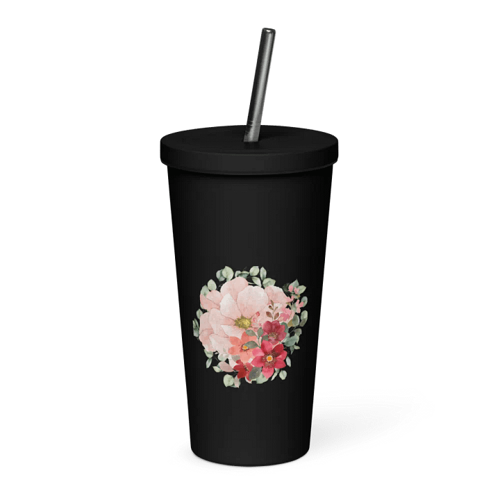 Floral Bliss Insulated Tumbler with Straw product image (1)