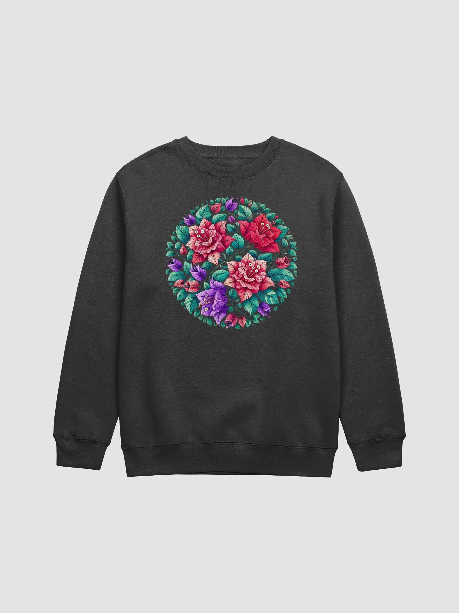 Tropical Vibes Only Premium Crewneck | AI Design bougainvillea flower mandala motif product image (2)
