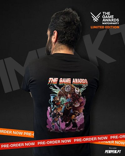 As pre-orders da t-shirt comemorativa da nossa #watchparty dos #thegameawards ( design por @seecarladraw ) já estão DISPONÍVE...