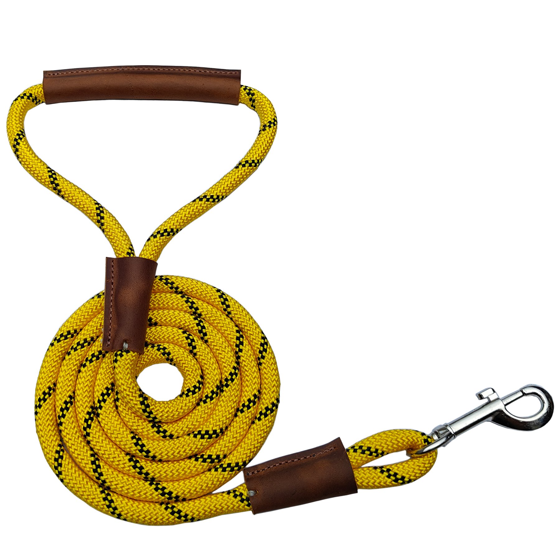 MEEBOY handmade Heavy Duty Nylon Rope Dog Leashes with With comfortable and durable leather handles, dog leash using strong Nylon rope for Small Medium and Large Dogs product image (4)