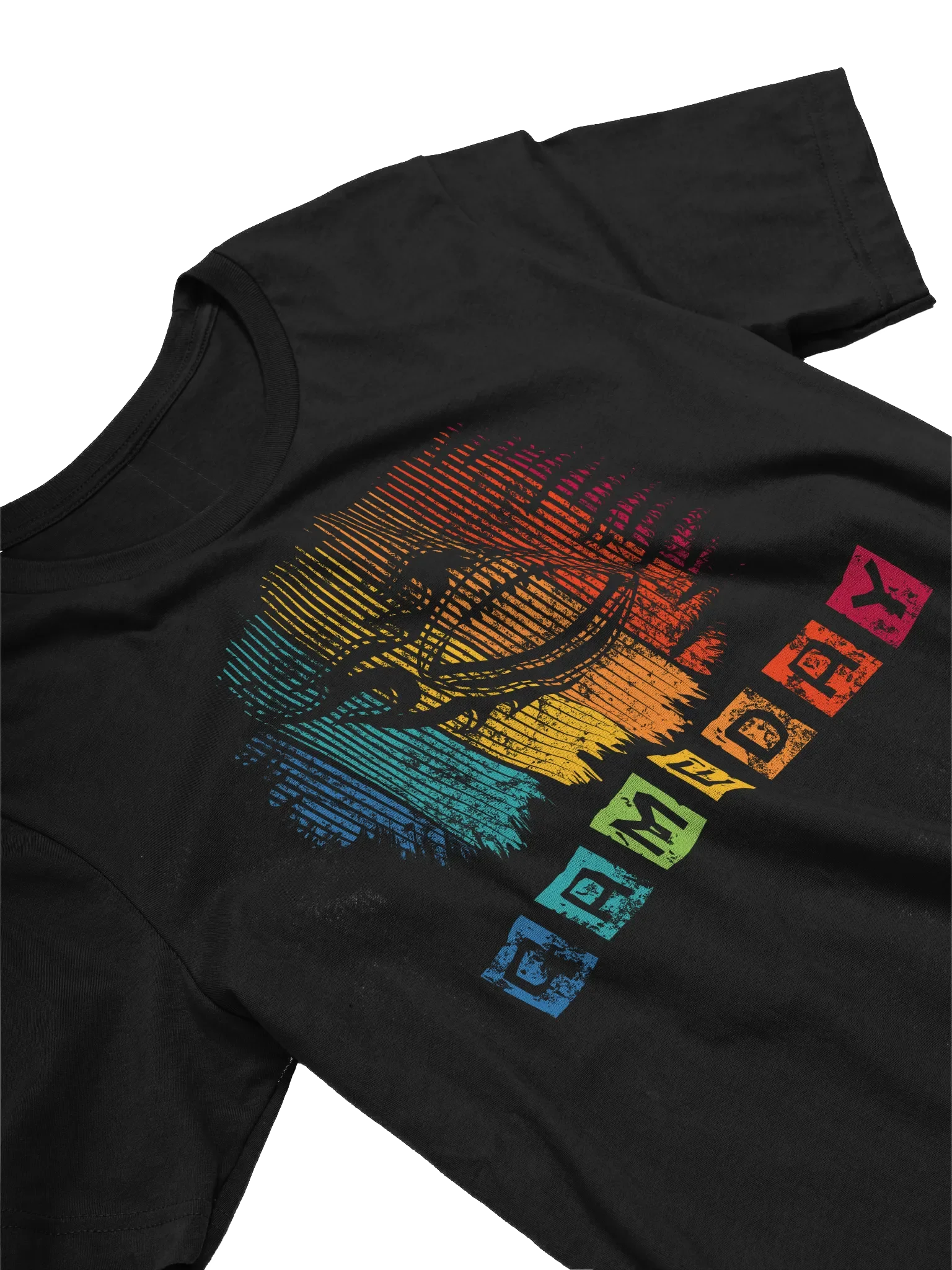 Retro Gameday Football T-Shirt – Flaming Ball & Distressed Rainbow Stripes for Sports Fans product image (32)