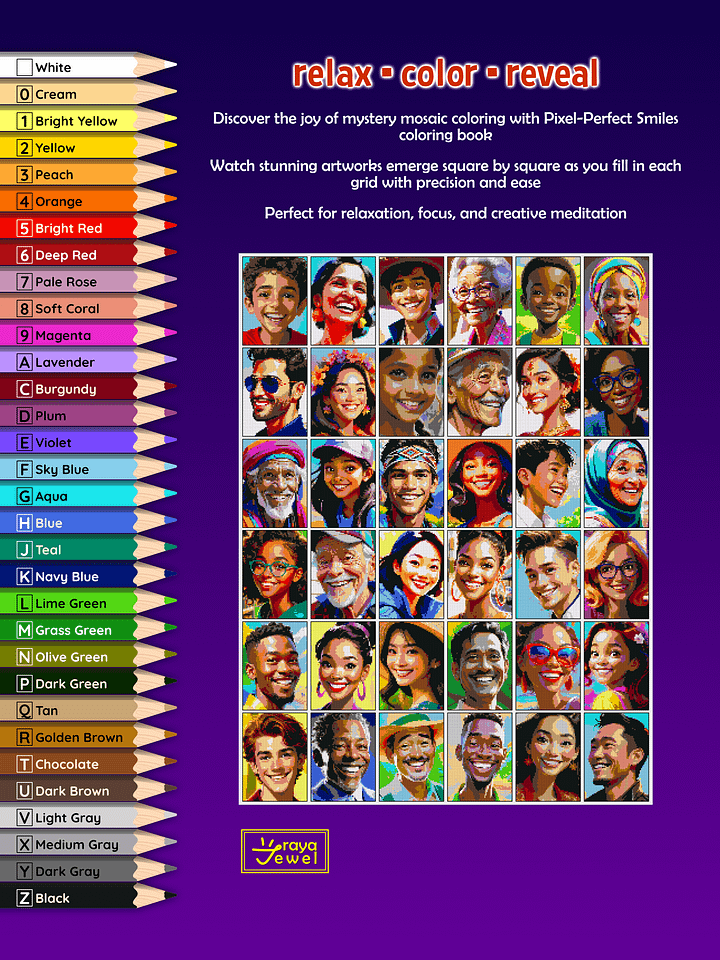 Pixel-Perfect Smiles Mystery Mosaics Coloring Book: Pixel Art Color By Number with 36 Illustrations product image (2)