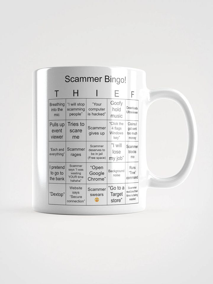 Scammer Bingo! White Glossy Mug product image (1)