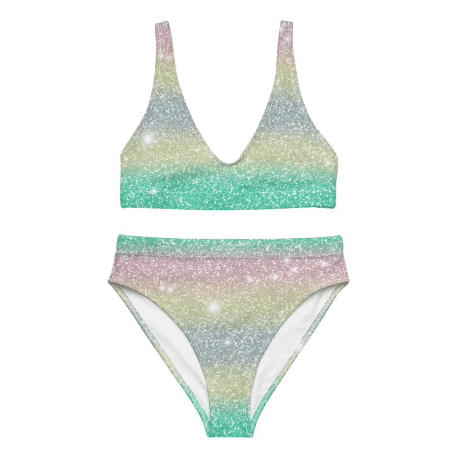 Glitter Unicorn Texture Design High Waisted Bikini (1) product image (1)