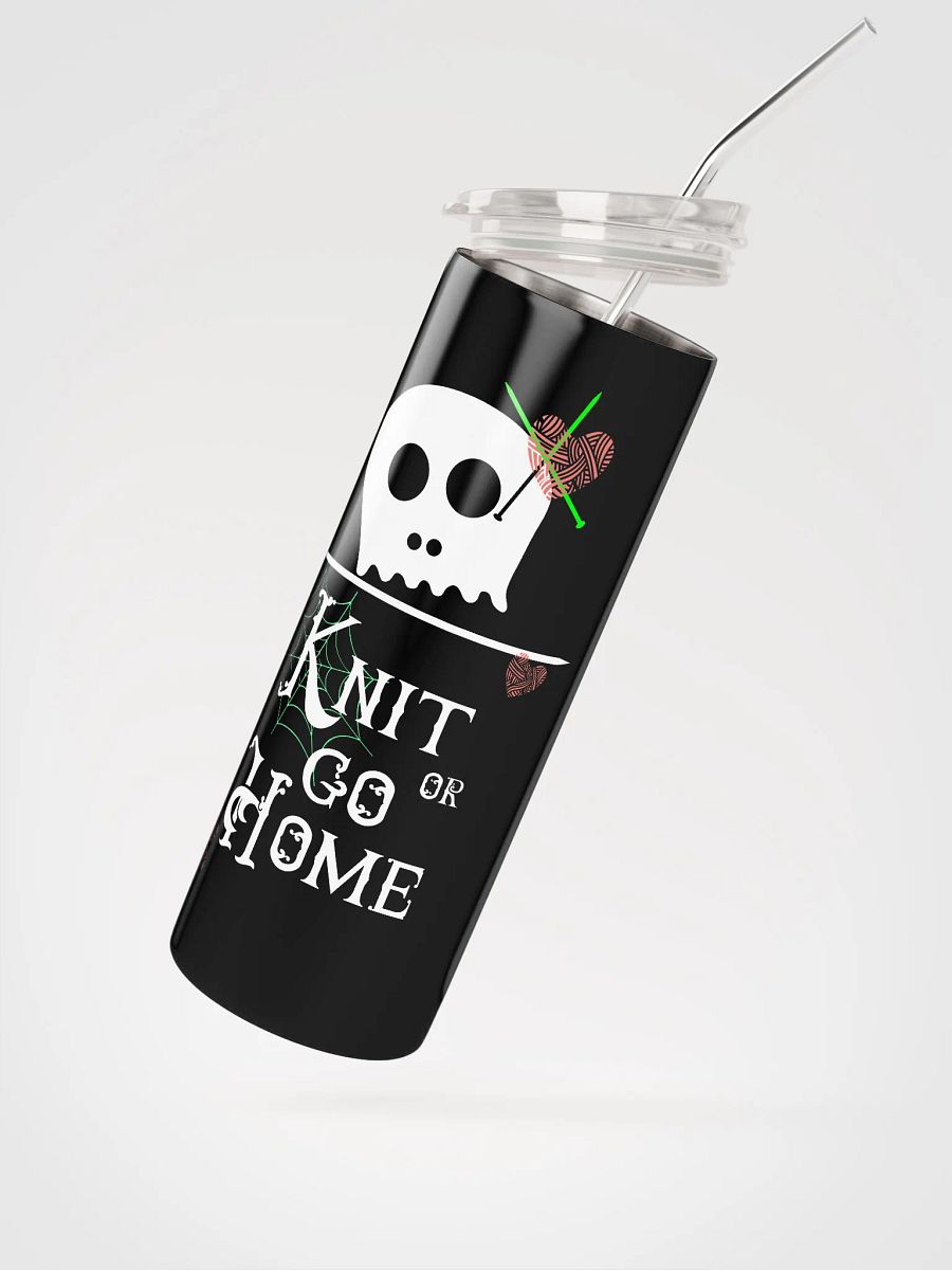 Knit or Go Home quote with a skull and knitting needles product image (2)