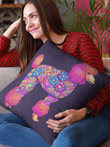 Flower Power Poodle #1 - Pillow product image (2)